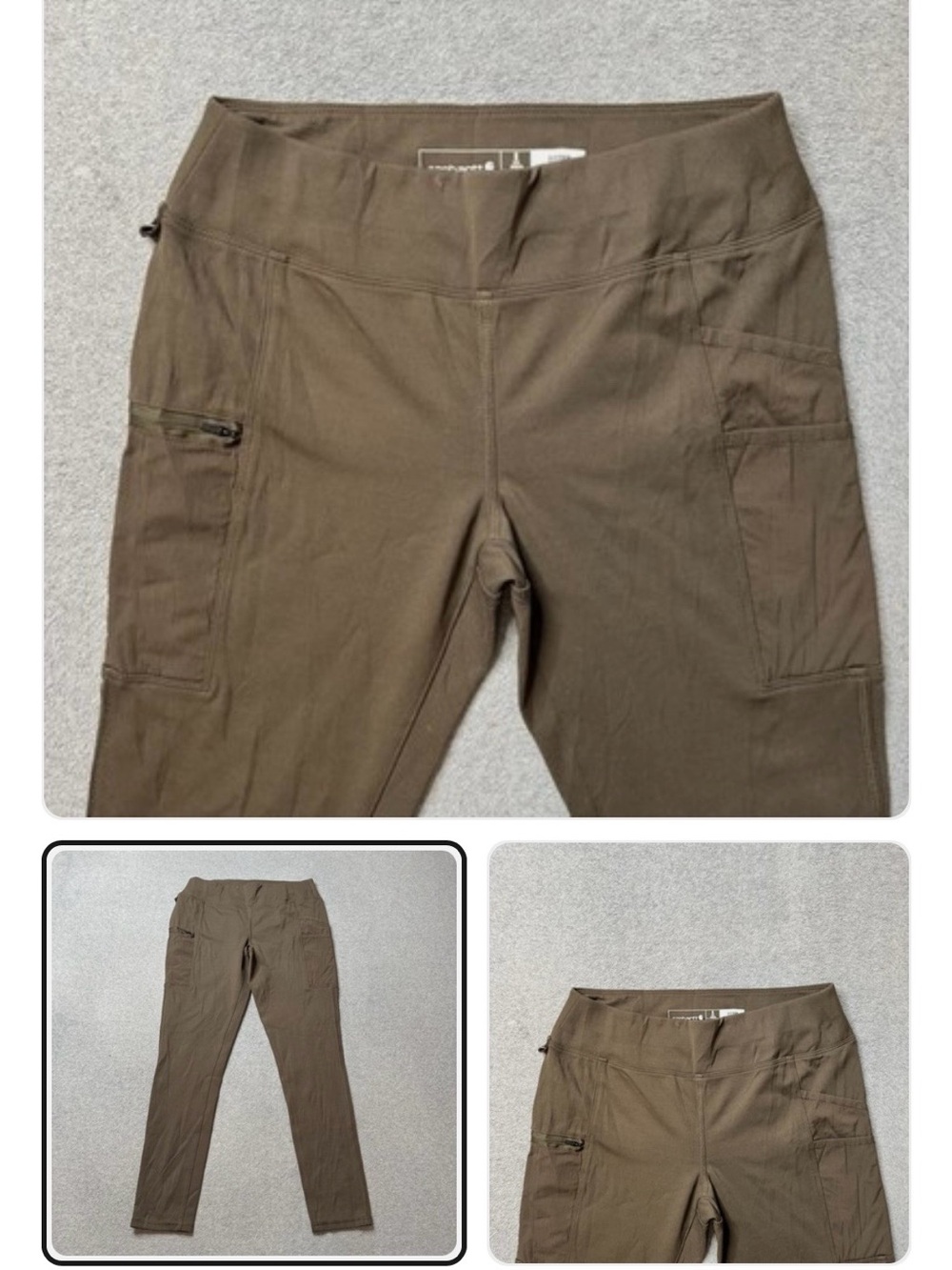 Carhartt Khaki Utility Leggings with Cargo Details
